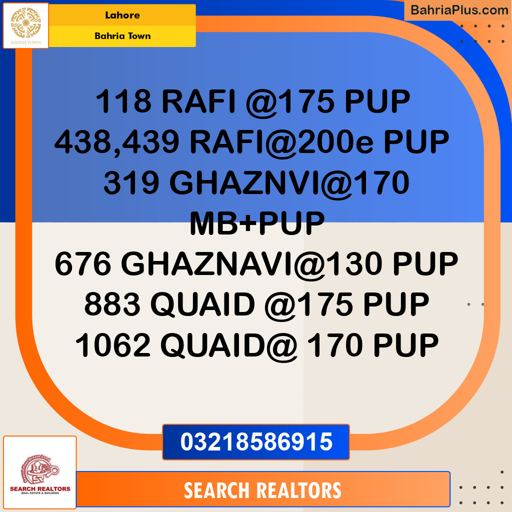 Residential Plot for Sale in Bahria Town, Lahore - (BP-332871)