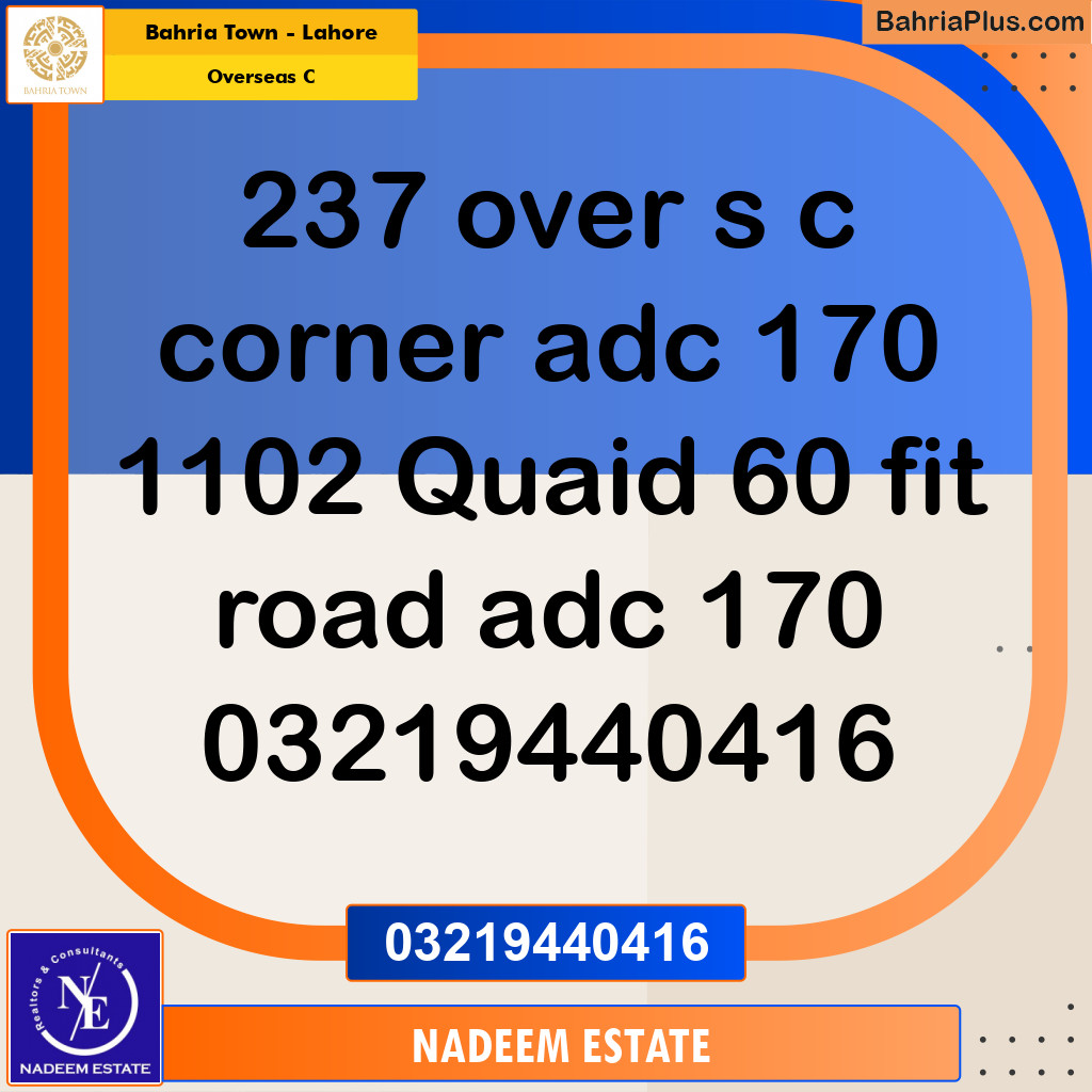 Residential Plot for Sale in Overseas C -  Bahria Town, Lahore - (BP-332927)