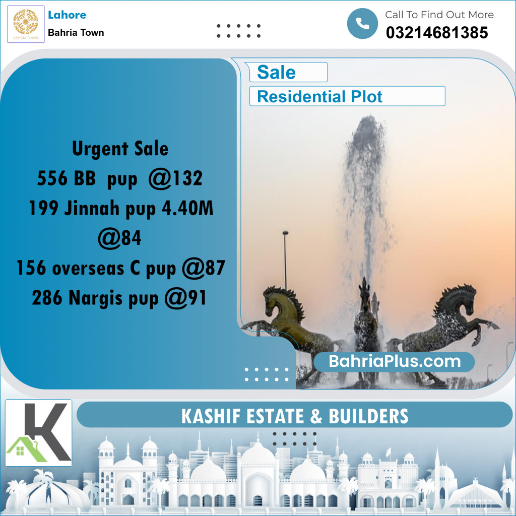 Residential Plot for Sale in Bahria Town, Lahore - (BP-332972)