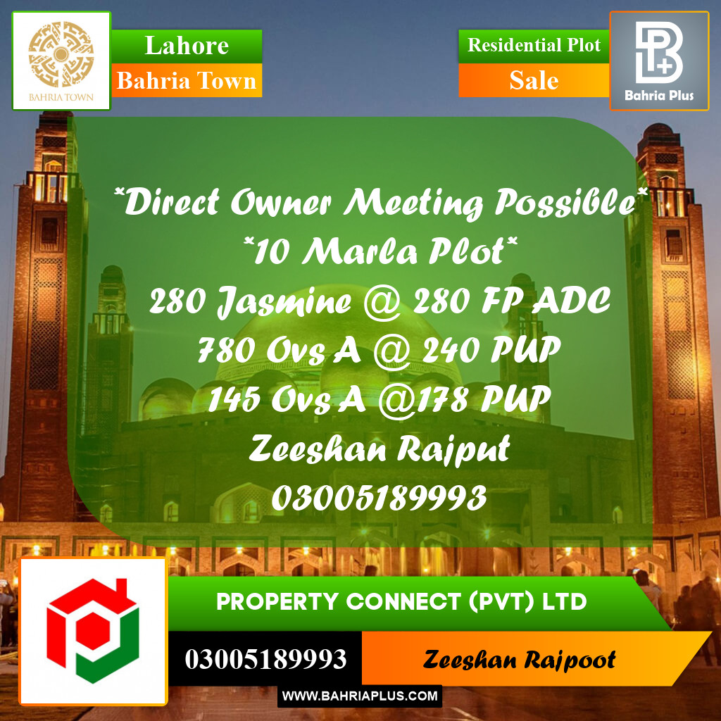 Residential Plot for Sale in Bahria Town, Lahore - (BP-333015)