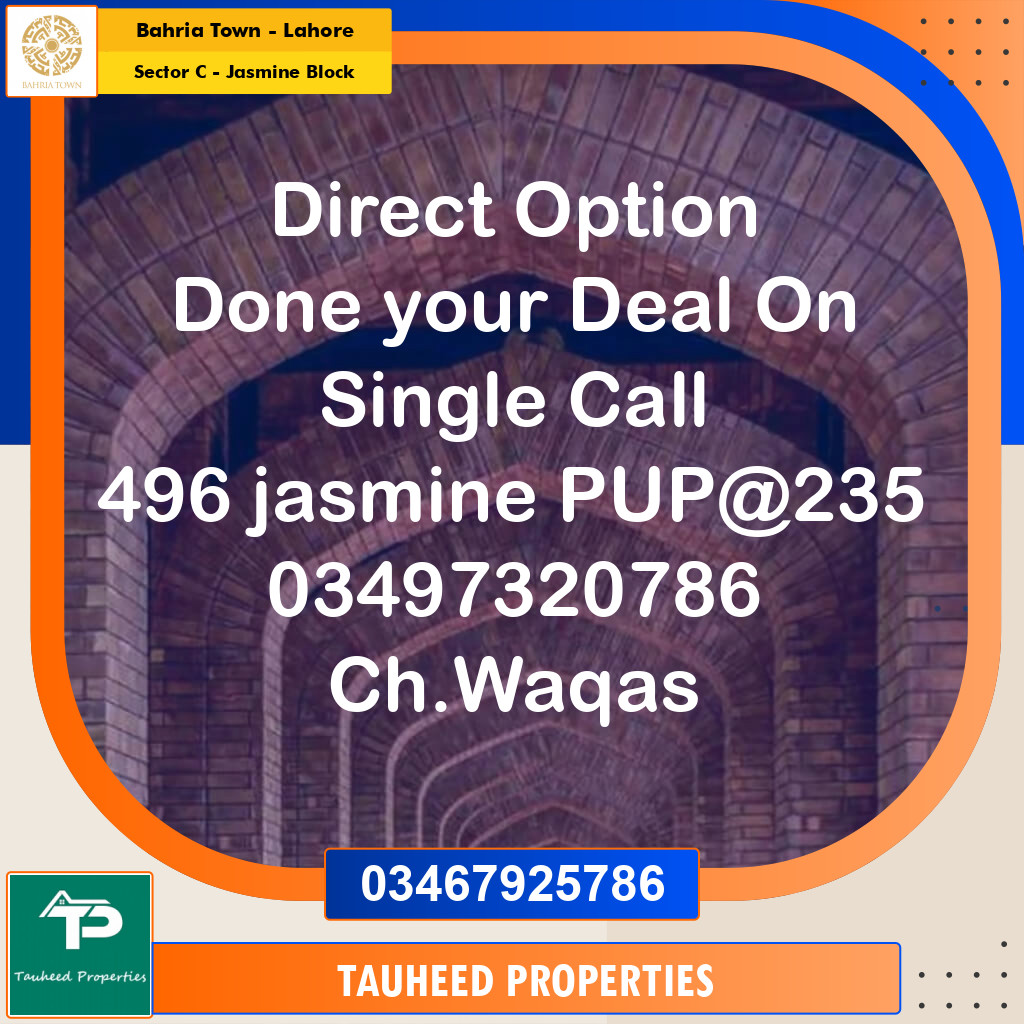 10 Marla Residential Plot for Sale in Sector C - Jasmine Block -  Bahria Town, Lahore - (BP-333023)