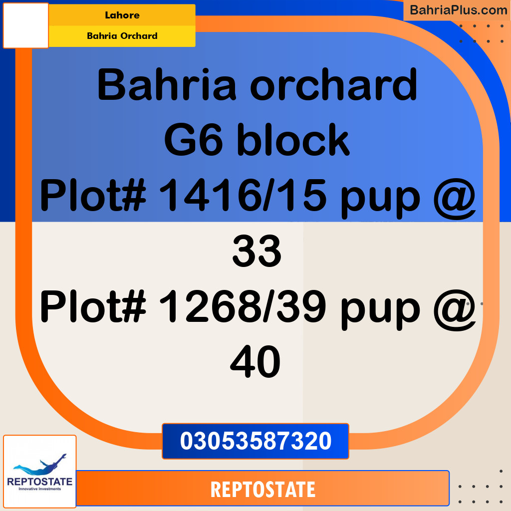 Residential Plot for Sale in Bahria Orchard, Lahore - (BP-333072)