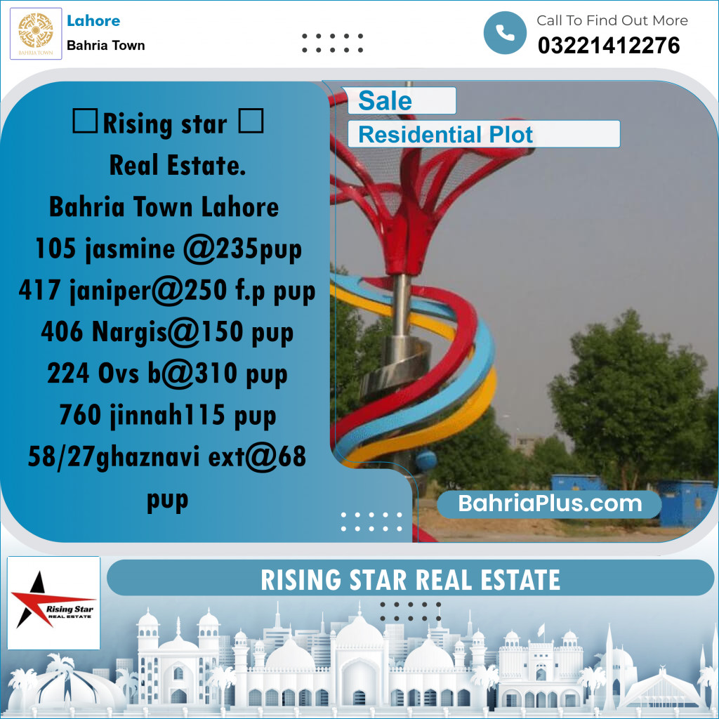 Residential Plot for Sale in Bahria Town, Lahore - (BP-333104)