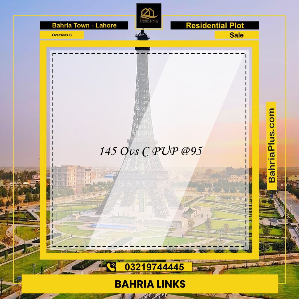 5 Marla Residential Plot for Sale in Overseas C -  Bahria Town, Lahore - (BP-333118)
