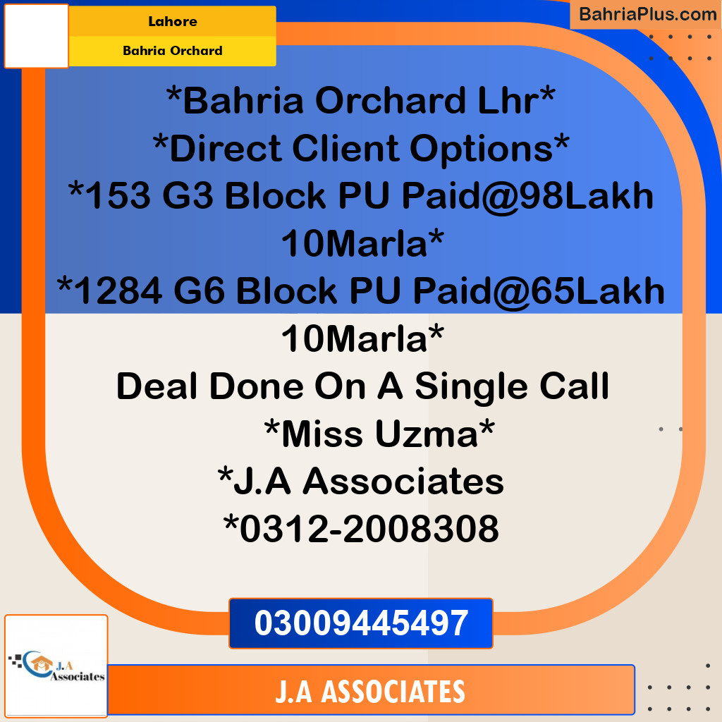 10 Marla Residential Plot for Sale in Bahria Orchard, Lahore - (BP-333127)