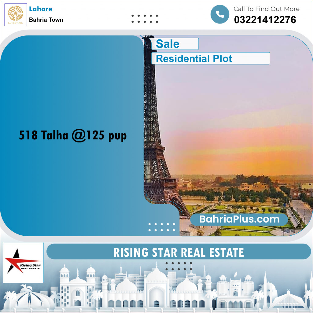 Residential Plot for Sale in Bahria Town, Lahore - (BP-333144)