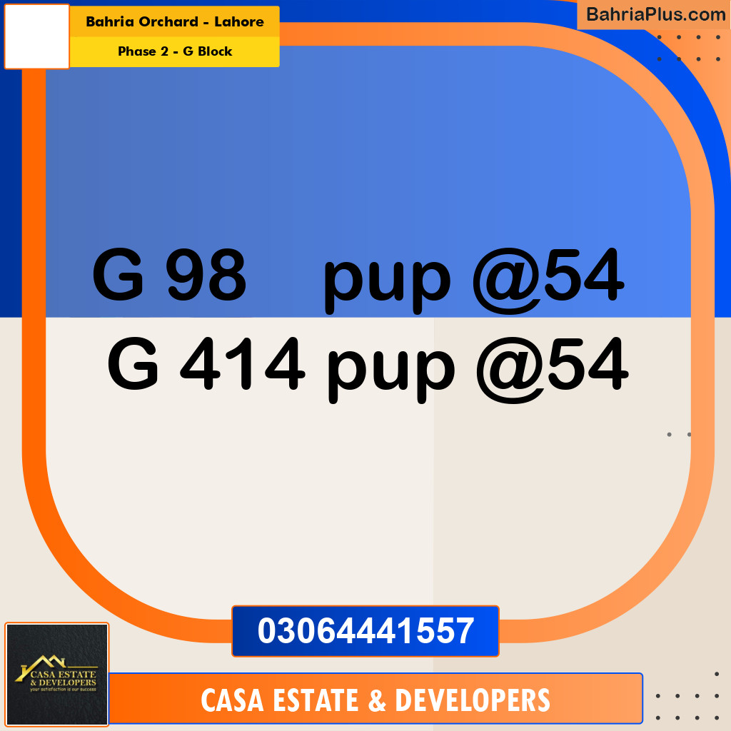 5 Marla Residential Plot for Sale in Phase 2 - G Block -  Bahria Orchard, Lahore - (BP-333180)