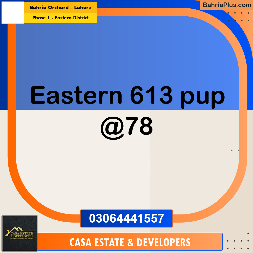 5 Marla Residential Plot for Sale in Phase 1 - Eastern District -  Bahria Orchard, Lahore - (BP-333181)