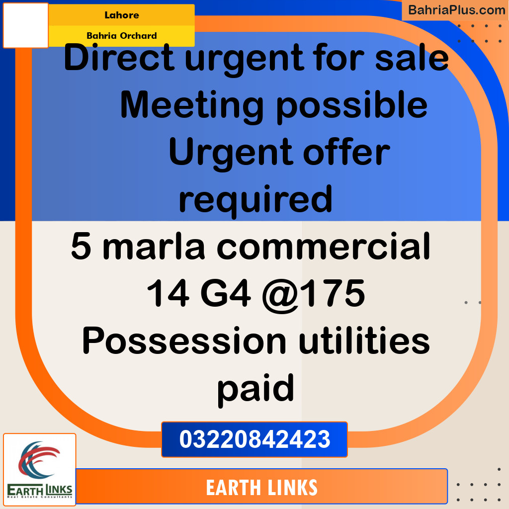 Commercial Plot for Sale in Bahria Orchard, Lahore - (BP-333232)