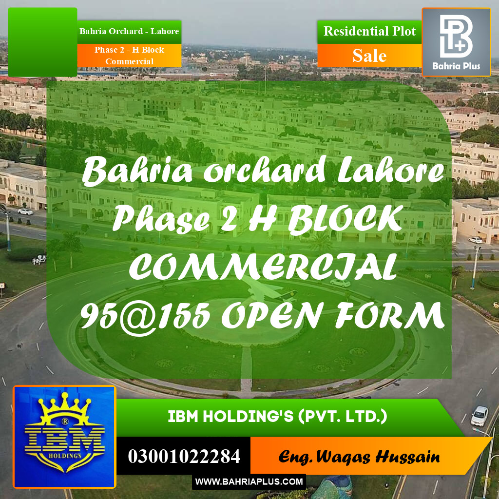 5 Marla Residential Plot for Sale in Phase 2 - H Block Commercial -  Bahria Orchard, Lahore - (BP-333234)