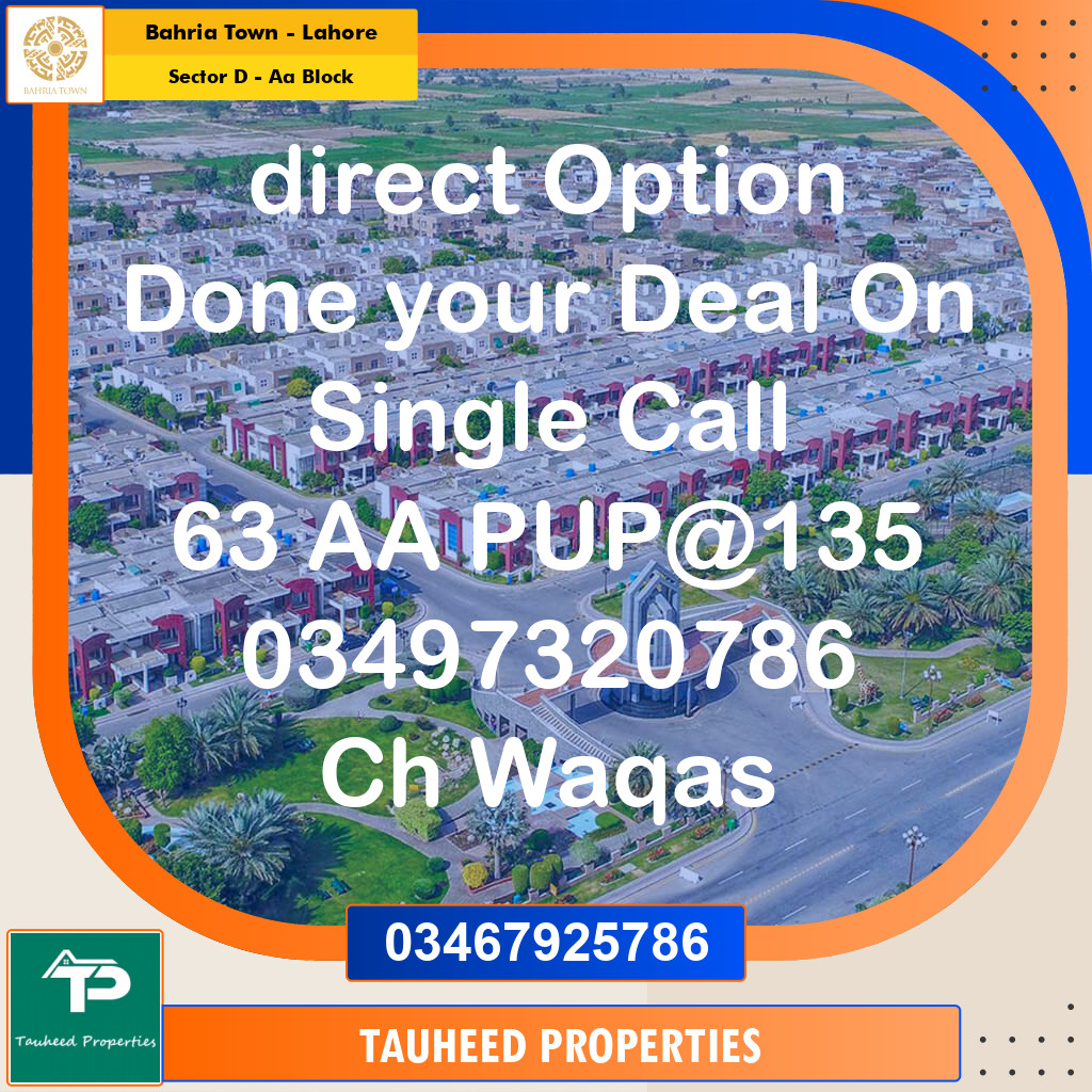 5 Marla Residential Plot for Sale in Sector D - AA Block -  Bahria Town, Lahore - (BP-333245)