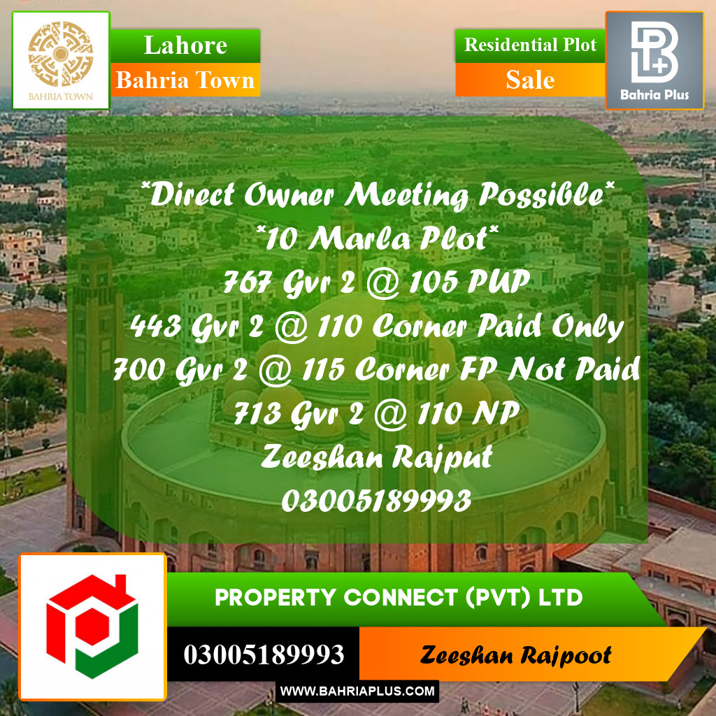 Residential Plot for Sale in Bahria Town, Lahore - (BP-333248)