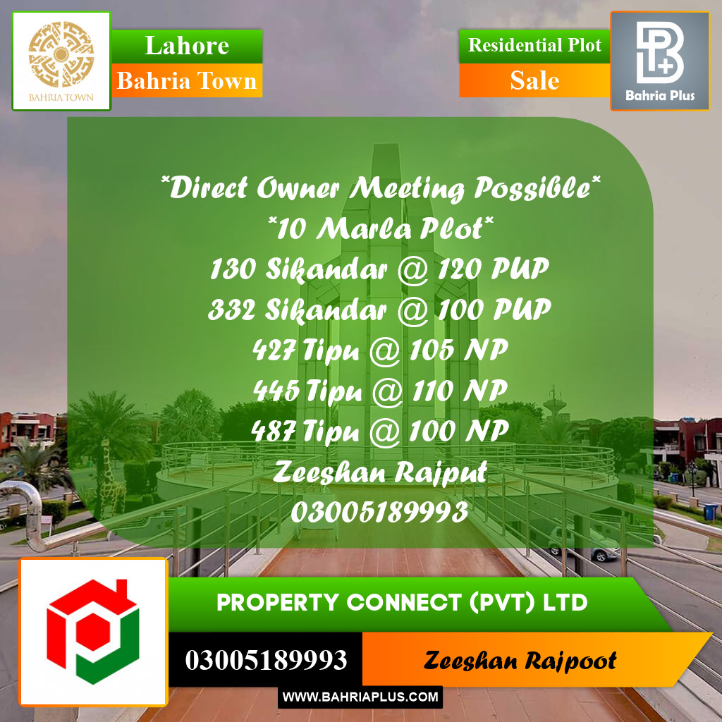 Residential Plot for Sale in Bahria Town, Lahore - (BP-333250)
