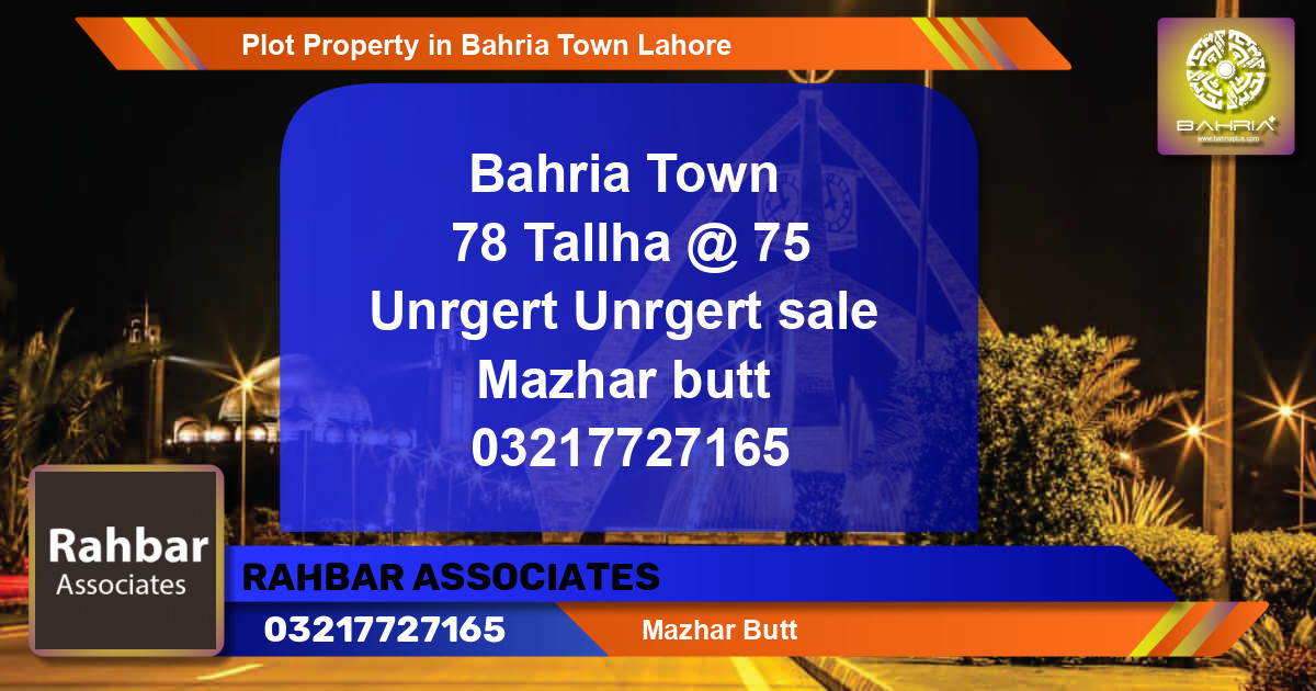 Residential Plot for Sale in Bahria Town, Lahore - (BP-33327)