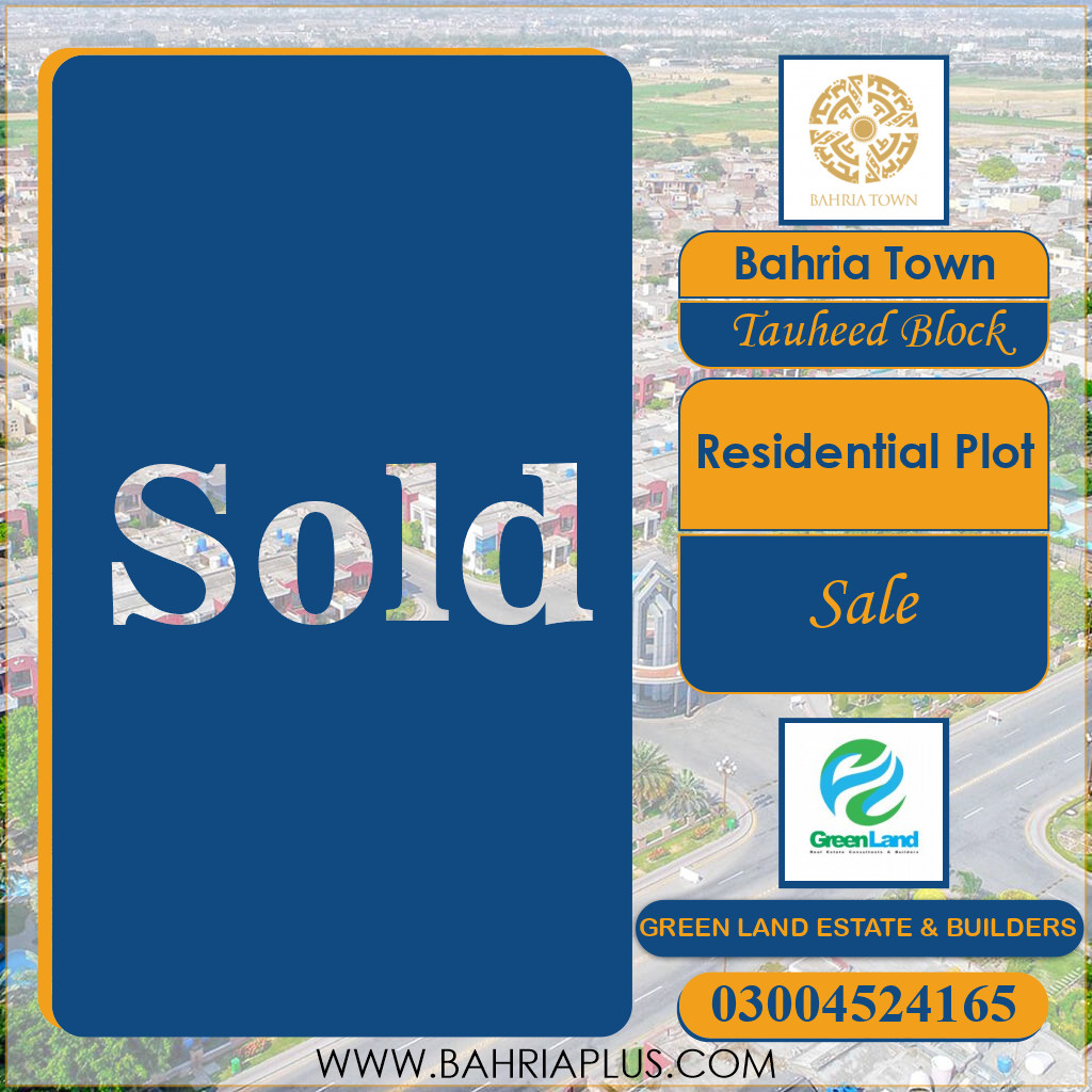 Residential Plot for Sale in Sector F - Tauheed Block -  Bahria Town, Lahore - (BP-333274)