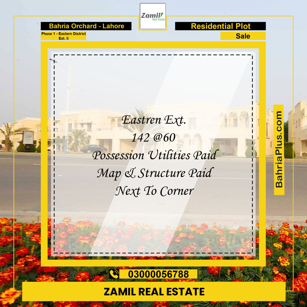 5 Marla Residential Plot for Sale in Phase 1 - Eastern District Ext. II -  Bahria Orchard, Lahore - (BP-333292)