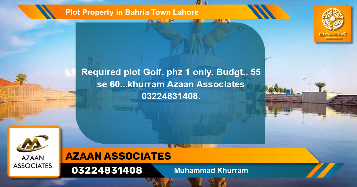 Residential Plot for Sale in Bahria Town, Lahore - (BP-33334)
