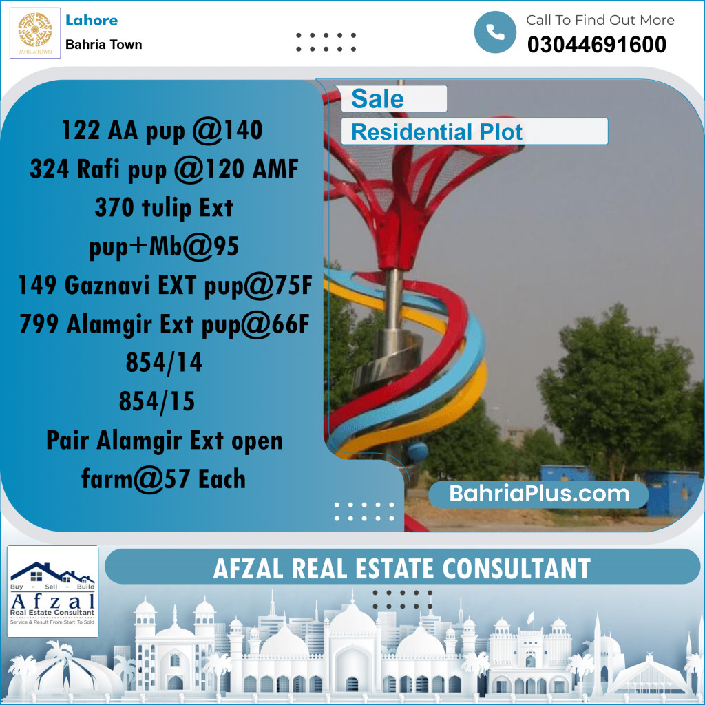 Residential Plot for Sale in Bahria Town, Lahore - (BP-333350)