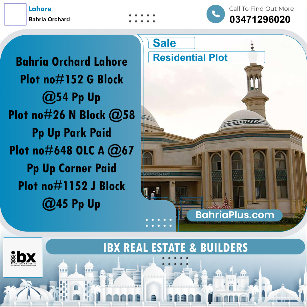 5 Marla Residential Plot for Sale in Bahria Orchard, Lahore - (BP-333358)