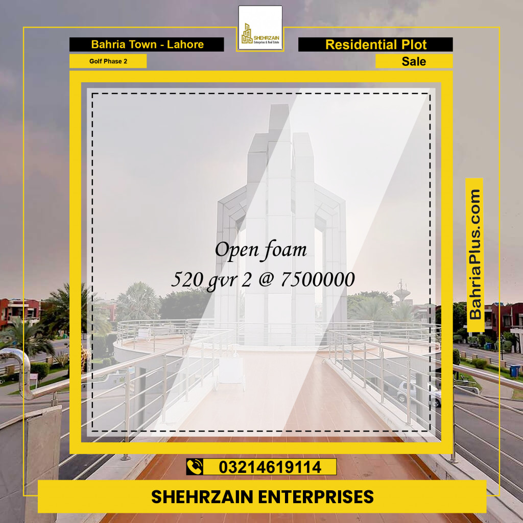 10 Marla Residential Plot for Sale in Golf Phase 2 -  Bahria Town, Lahore - (BP-333362)