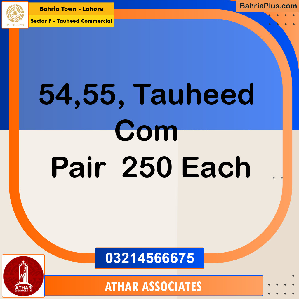 5 Marla Residential Plot for Sale in Sector F - Tauheed Commercial -  Bahria Town, Lahore - (BP-333381)