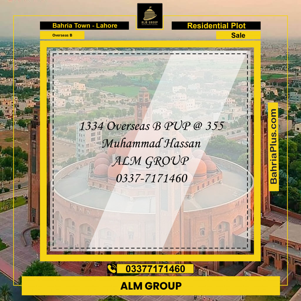 1 Kanal Residential Plot for Sale in Overseas B -  Bahria Town, Lahore - (BP-333384)