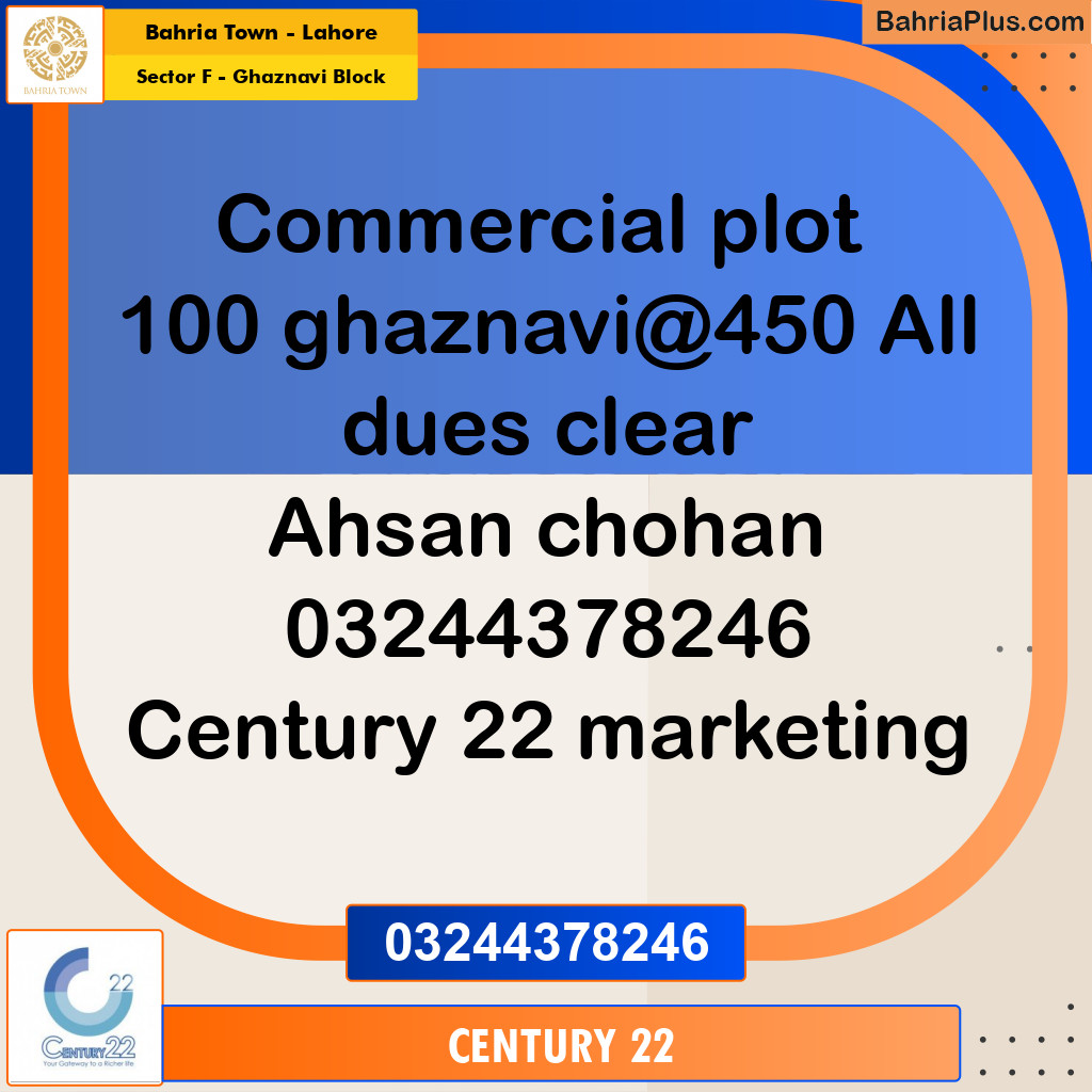 5 Marla Commercial Plot for Sale in Sector F - Ghaznavi Block -  Bahria Town, Lahore - (BP-333391)