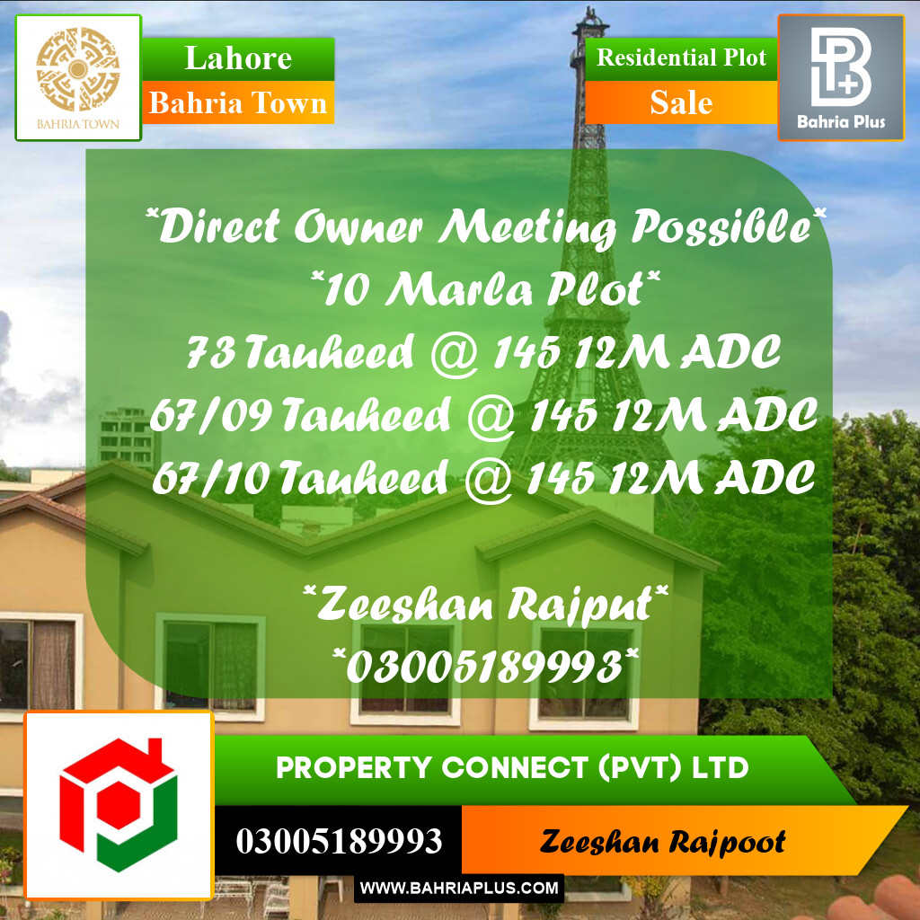 Residential Plot for Sale in Bahria Town, Lahore - (BP-333454)