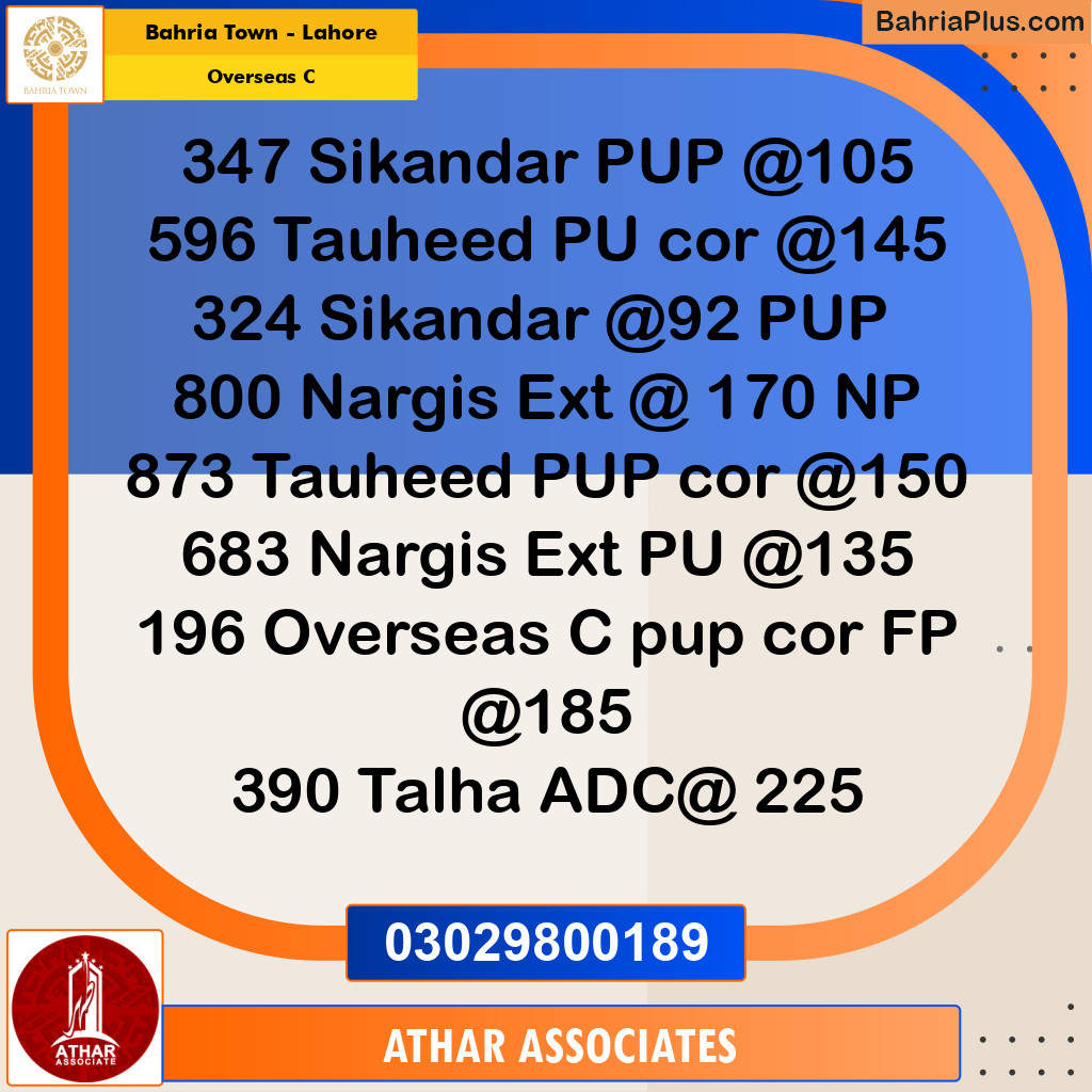 10 Marla Residential Plot for Sale in Overseas C -  Bahria Town, Lahore - (BP-333509)