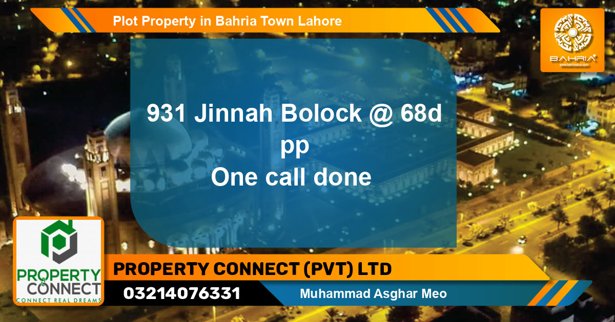 Residential Plot for Sale in Bahria Town, Lahore - (BP-33353)