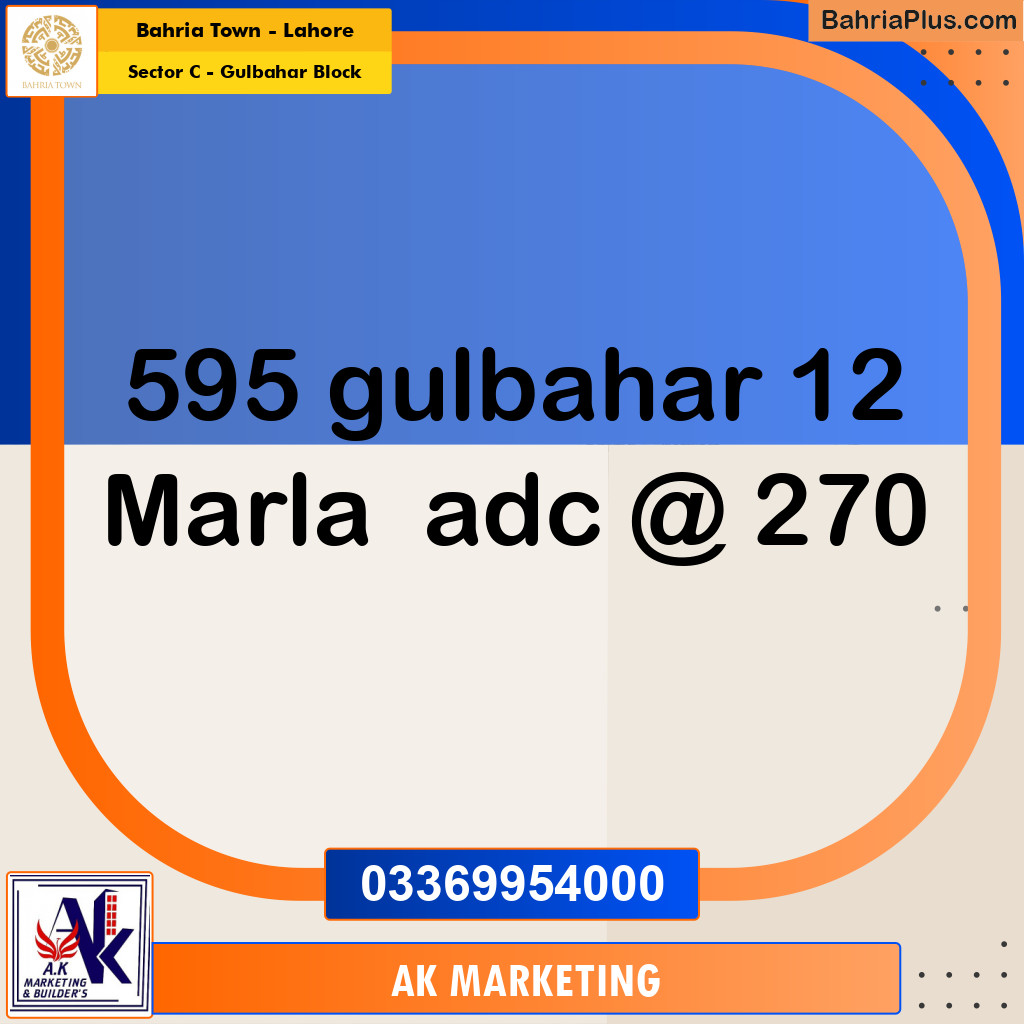 12 Marla Residential Plot for Sale in Sector C - Gulbahar Block -  Bahria Town, Lahore - (BP-333533)