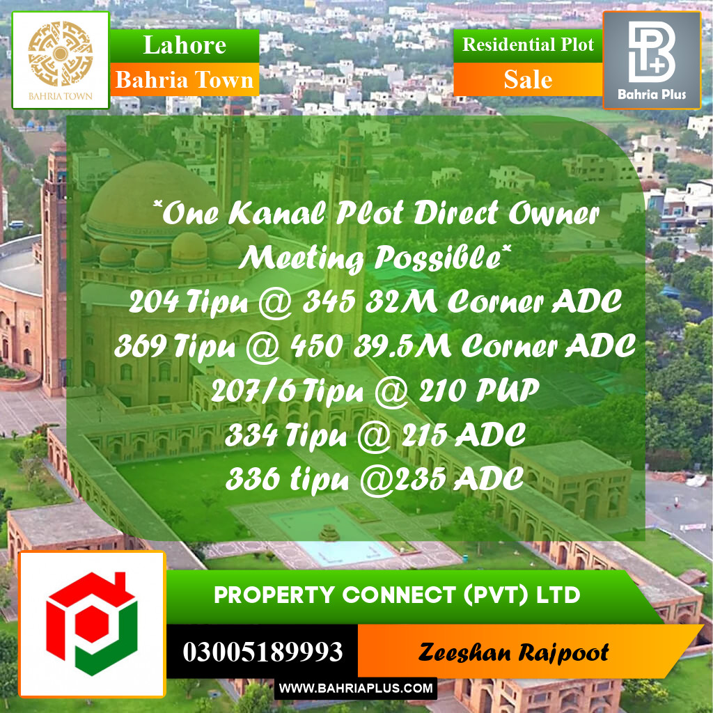 Residential Plot for Sale in Bahria Town, Lahore - (BP-333631)