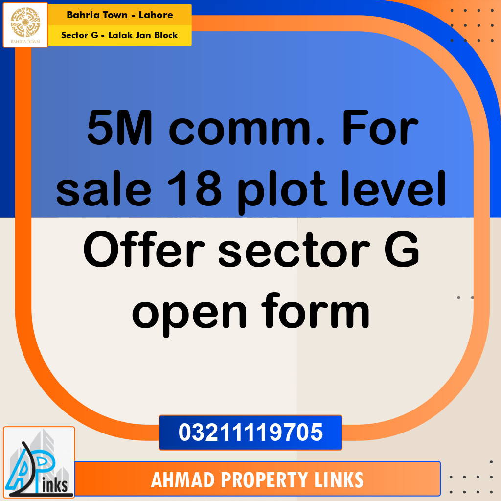 5 Marla Residential Plot for Sale in Sector G - Lalak Jan Block -  Bahria Town, Lahore - (BP-333651)