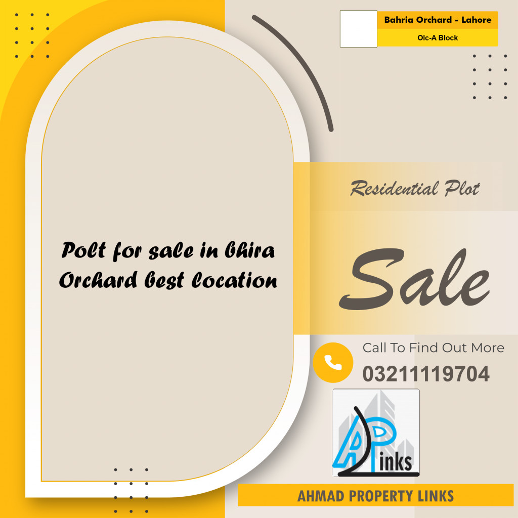 5 Marla Residential Plot for Sale in OLC-A Block -  Bahria Orchard, Lahore - (BP-333654)