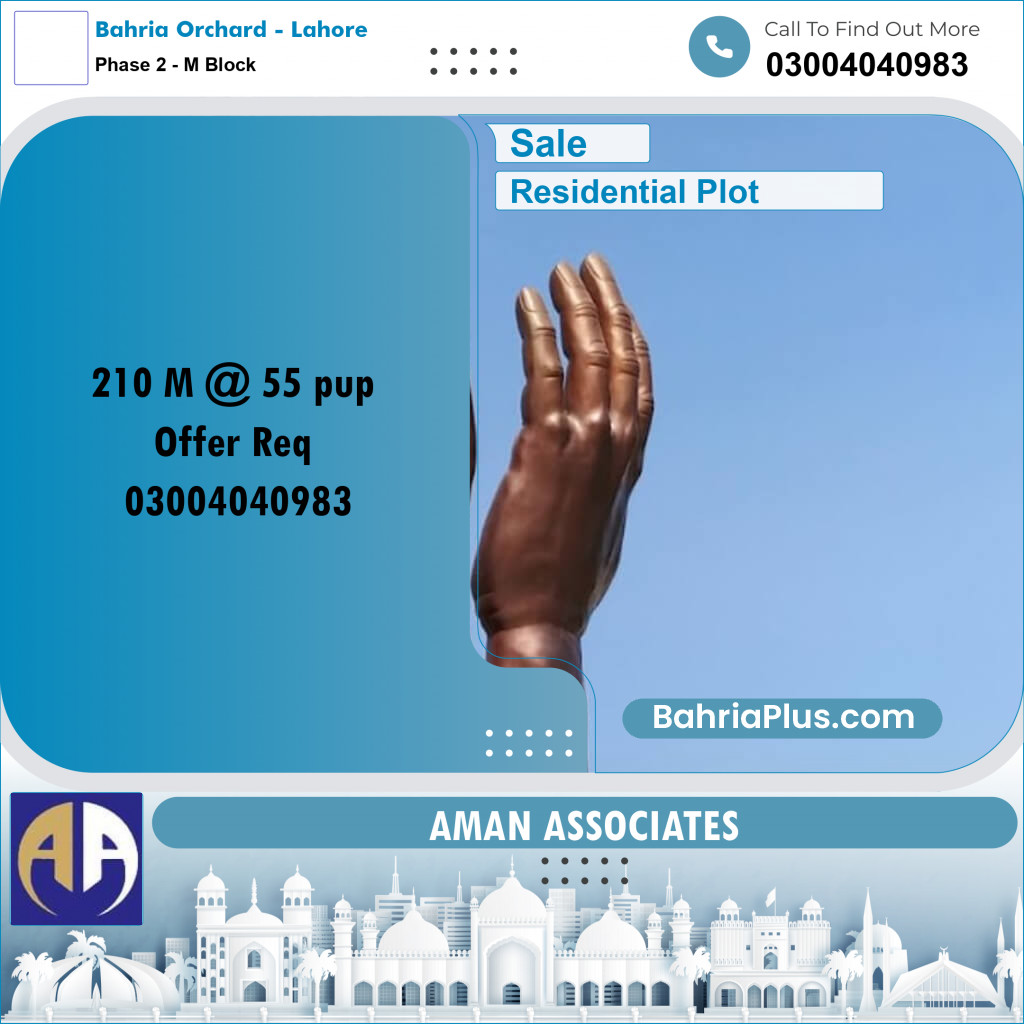 Residential Plot for Sale in Phase 2 - M Block -  Bahria Orchard, Lahore - (BP-333699)
