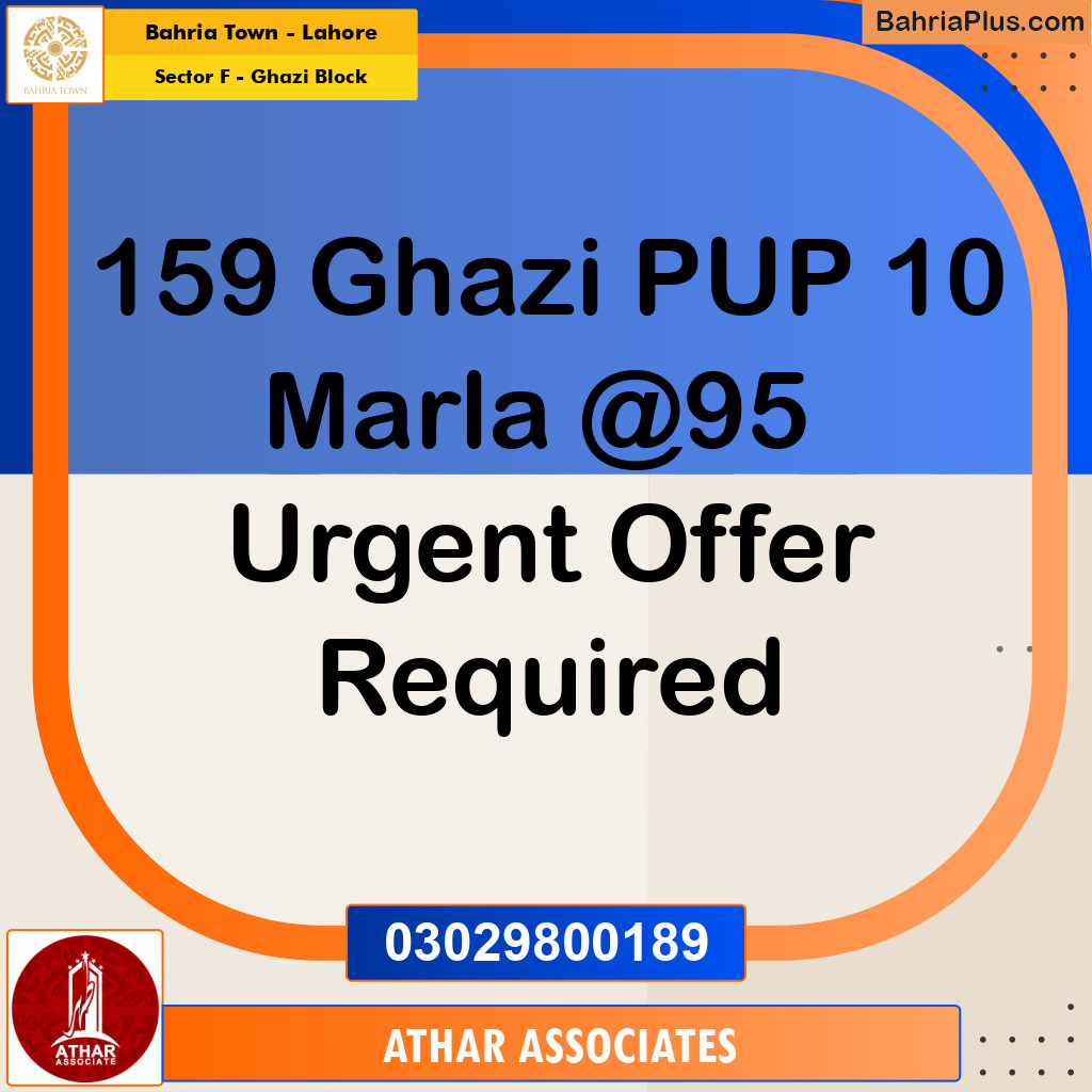 10 Marla Residential Plot for Sale in Sector F - Ghazi Block -  Bahria Town, Lahore - (BP-333706)