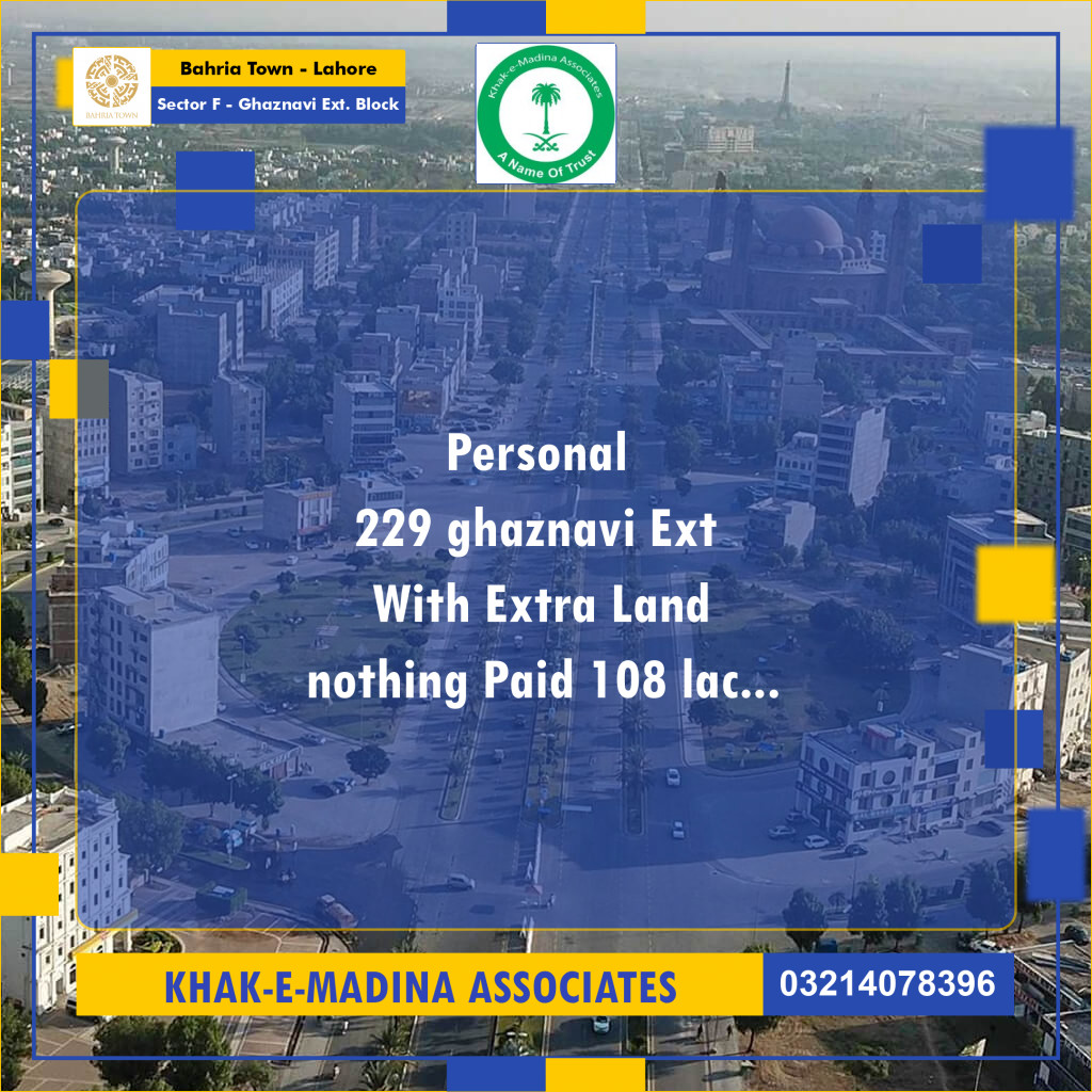 10 Marla Residential Plot for Sale in Sector F - Ghaznavi Ext. Block -  Bahria Town, Lahore - (BP-333738)