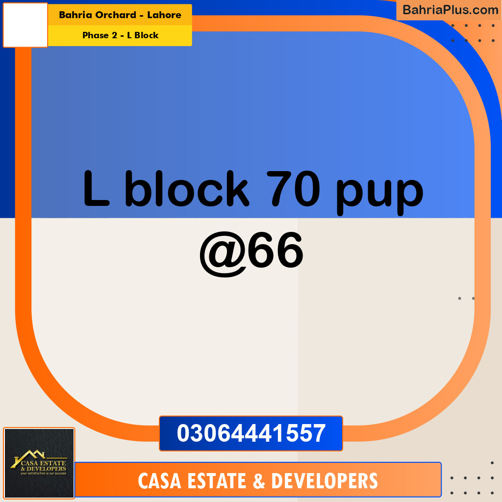5 Marla Residential Plot for Sale in Phase 2 - L Block -  Bahria Orchard, Lahore - (BP-333786)
