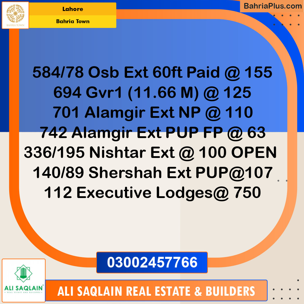 Residential Plot for Sale in Bahria Town, Lahore - (BP-333794)
