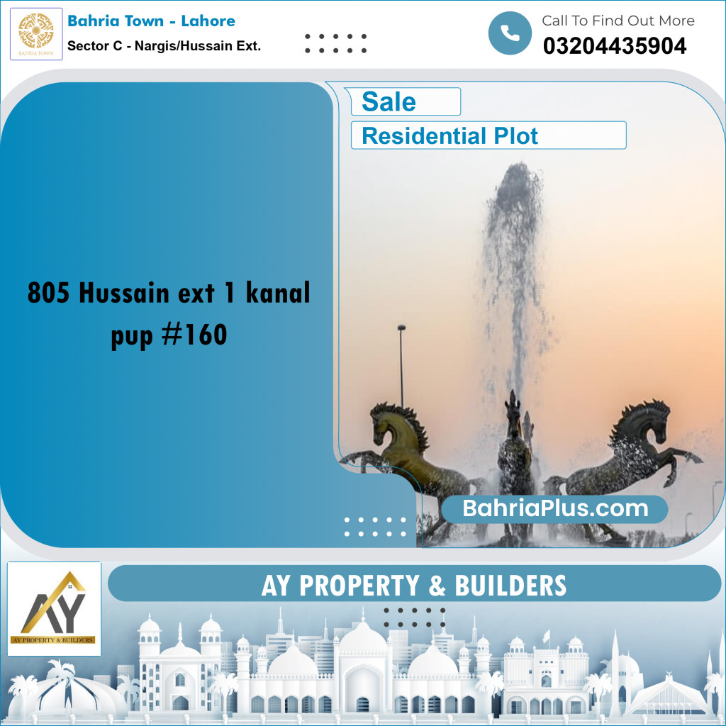 1 Kanal Residential Plot for Sale in Sector C - Nargis/Hussain Ext. -  Bahria Town, Lahore - (BP-333839)