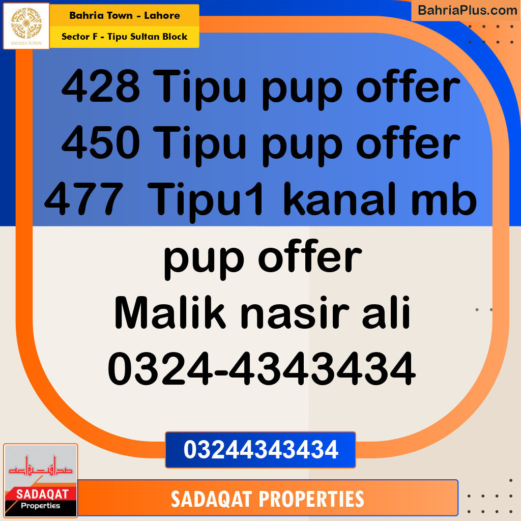 10 Marla Residential Plot for Sale in Sector F - Tipu Sultan Block -  Bahria Town, Lahore - (BP-333884)