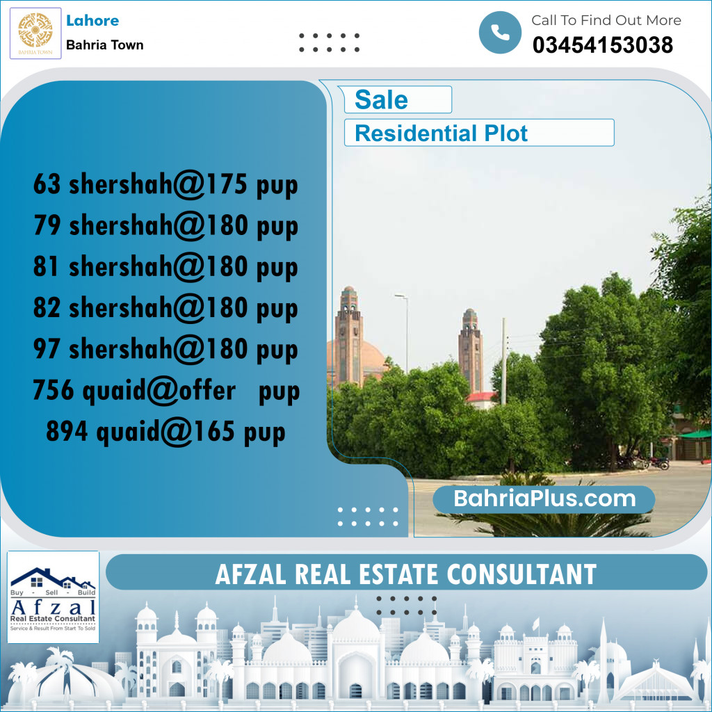 Residential Plot for Sale in Bahria Town, Lahore - (BP-333891)