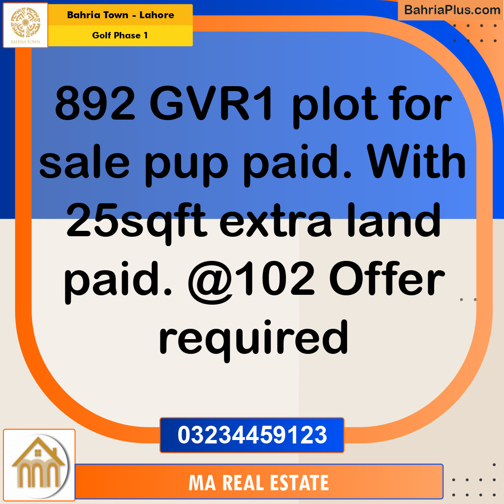 10 Marla Residential Plot for Sale in Golf Phase 1 -  Bahria Town, Lahore - (BP-333924)
