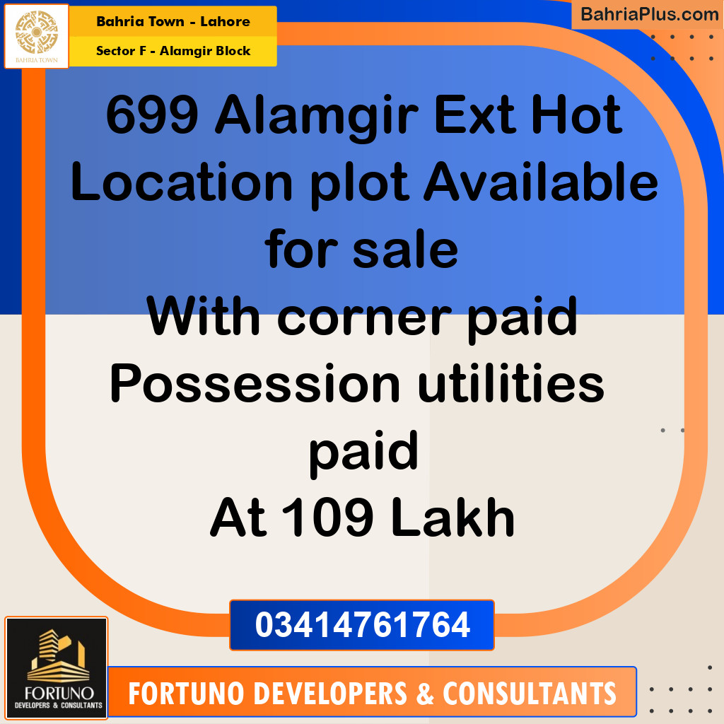 10 Marla Residential Plot for Sale in Sector F - Alamgir Block -  Bahria Town, Lahore - (BP-333940)