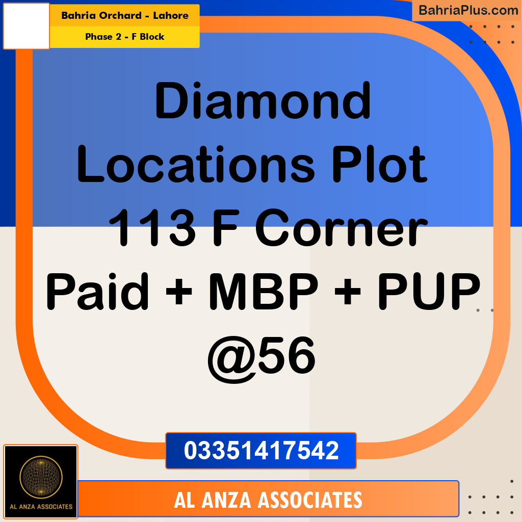 5 Marla Residential Plot for Sale in Phase 2 - F Block -  Bahria Orchard, Lahore - (BP-333967)