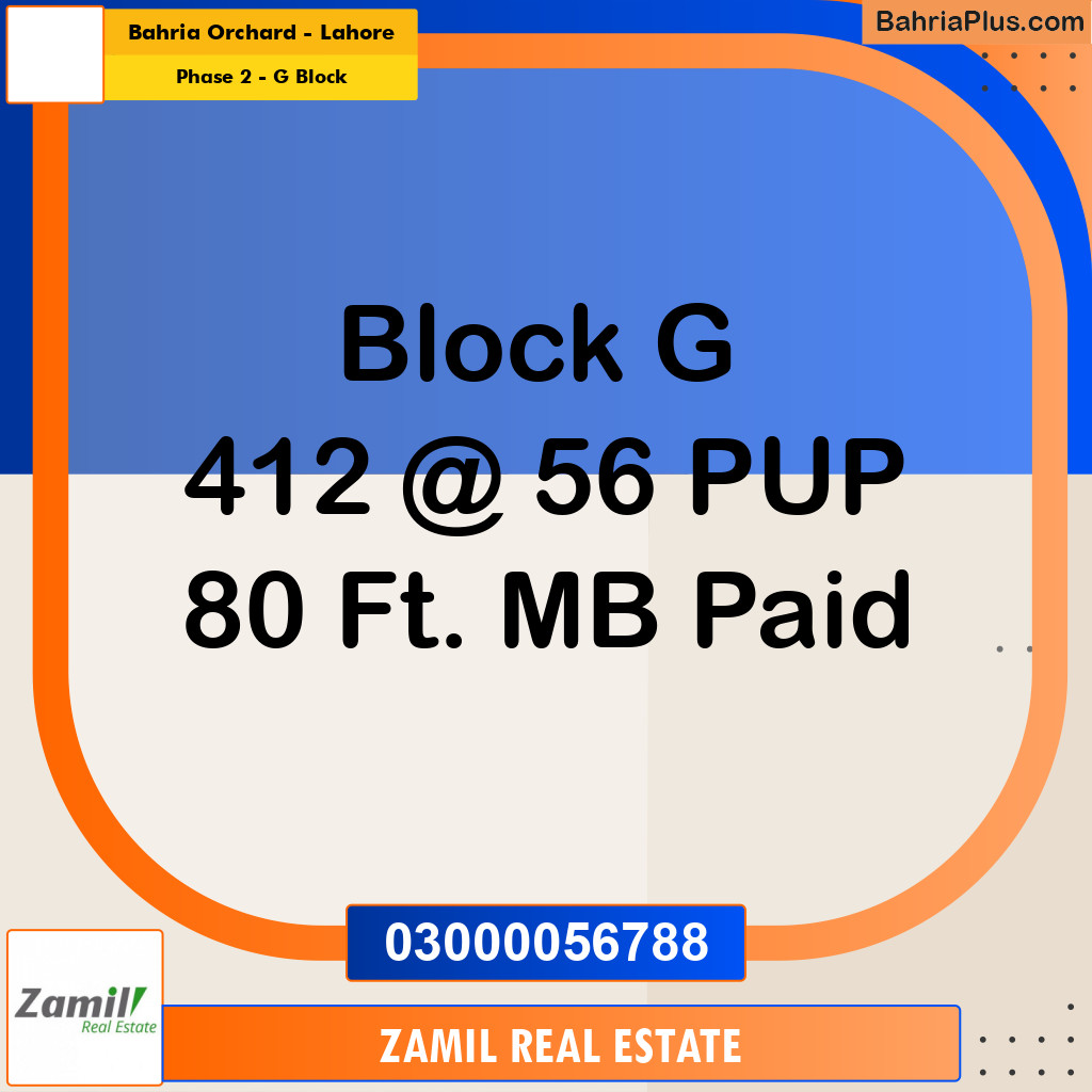 5 Marla Residential Plot for Sale in Phase 2 - G Block -  Bahria Orchard, Lahore - (BP-333984)