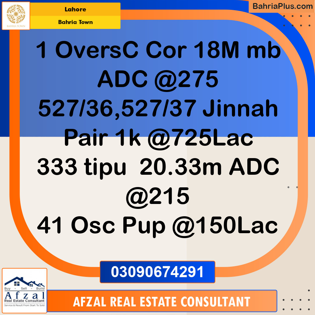 Residential Plot for Sale in Bahria Town, Lahore - (BP-334035)