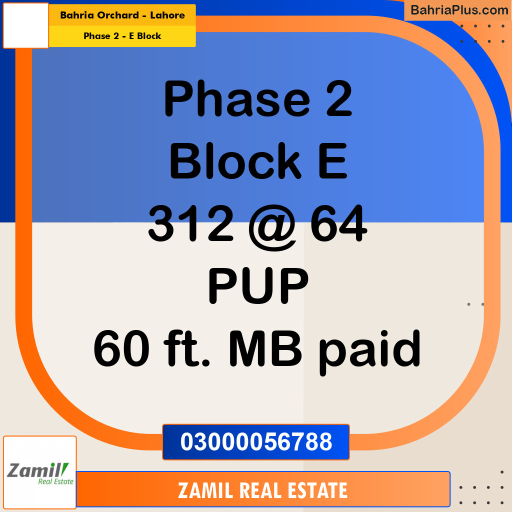 5 Marla Residential Plot for Sale in Phase 2 - E Block -  Bahria Orchard, Lahore - (BP-334065)