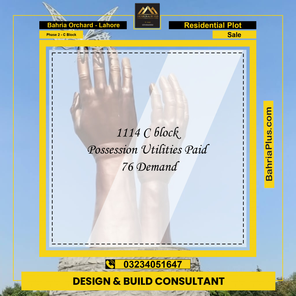 5 Marla Residential Plot for Sale in Phase 2 - C Block -  Bahria Orchard, Lahore - (BP-334089)