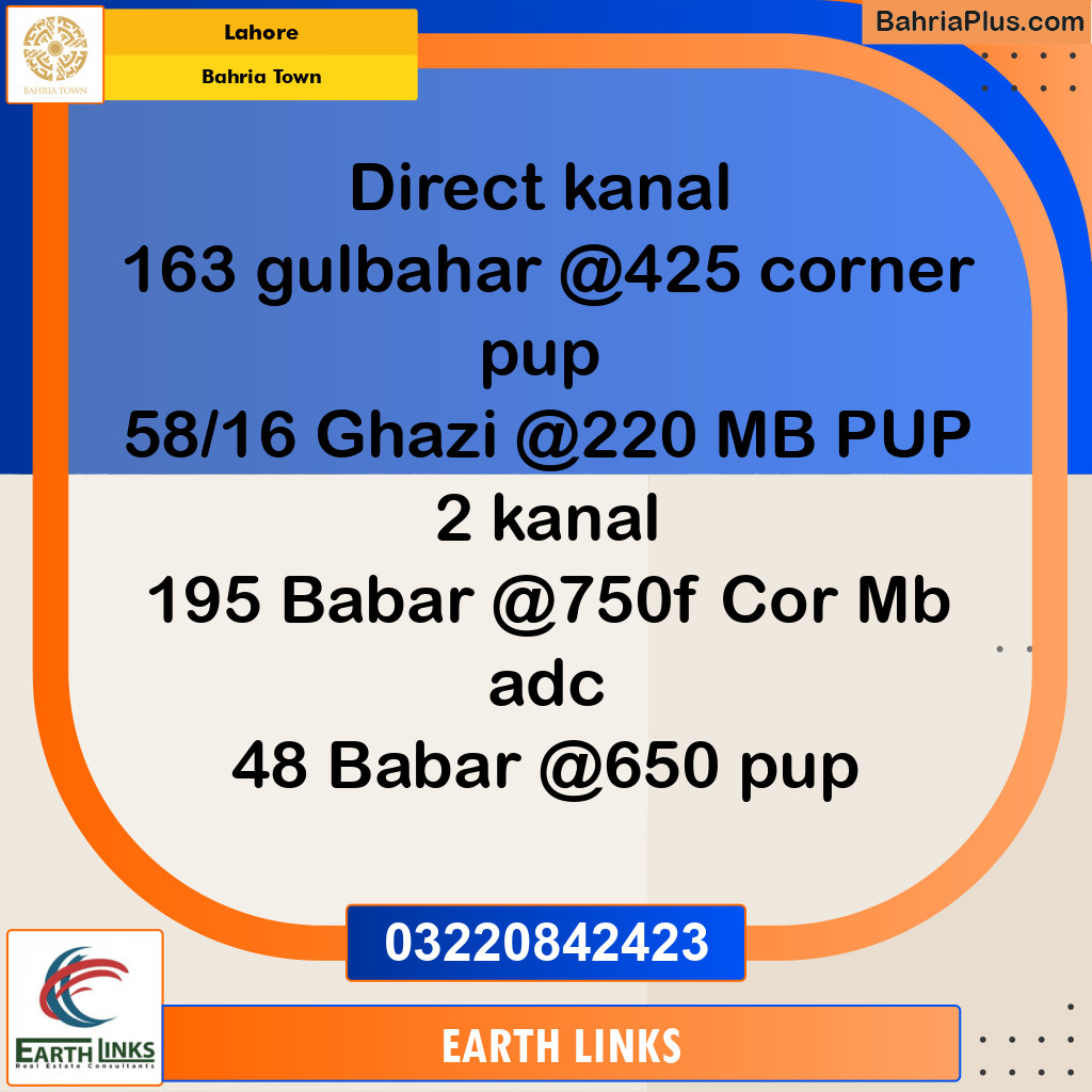 Residential Plot for Sale in Bahria Town, Lahore - (BP-334169)